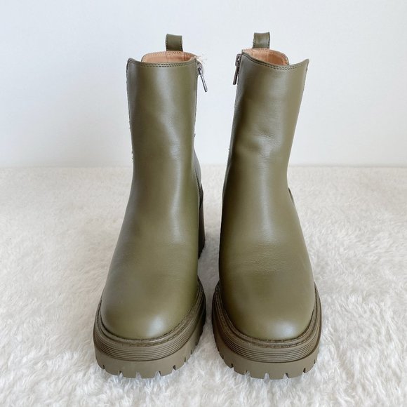 Sam&Libby Women's Camila Block Heel Boot Side Zip, Moss Green, Size 8 / 8.5 - Picture 9 of 15